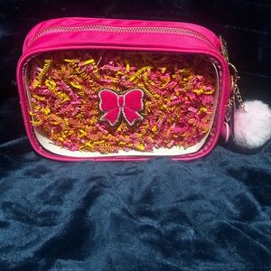 Pink and Yellow Bow Cosmetic Bag